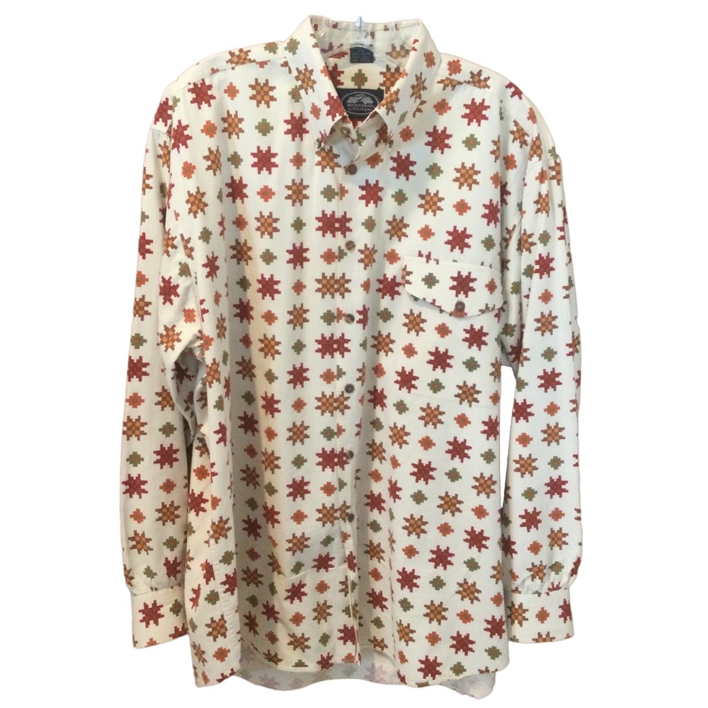 British Khaki by Robert Lighton Men’s Southwest Print Button-Down Shirt
